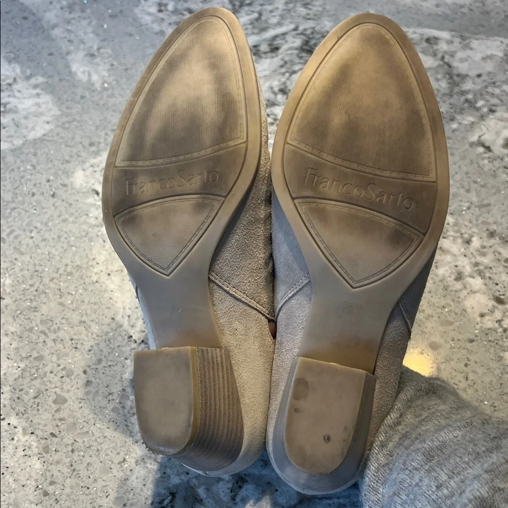 Franco Sarto Tan Pleated Ankle Booties Size 6.5